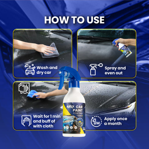 KAXX Car Paint Coating 300ml | Gloss & Protect Spray | Hydrophobic Shine, Smooth Finish, Easy Apply