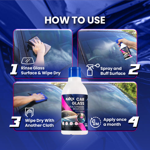 KAXX Car Glass Watermark Remover 300ml | Removes Water Spots | Clear Vision, Streak-Free, Fast Acting