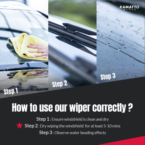 Kamatto Wiper Nissan Sentra B14 (1995-1999) Hydrophobic Silicone Water Repelling Coating