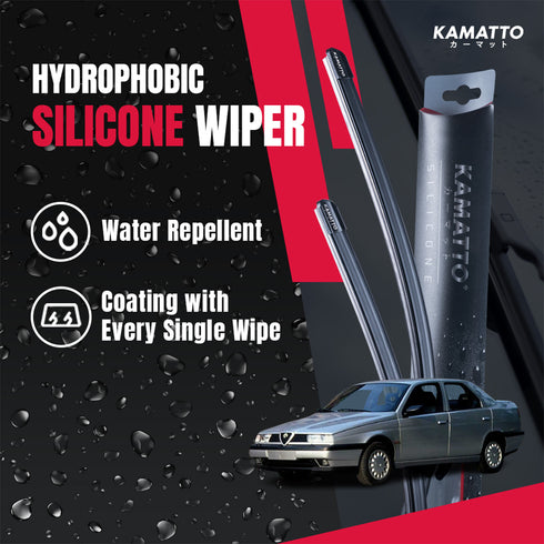 Kamatto Wiper Alfa Romeo 155 (1992-1998) Hydrophobic Silicone Water Repelling Coating