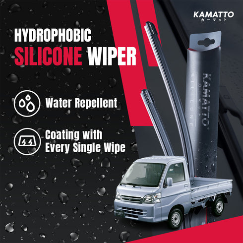 Kamatto Wiper Daihatsu Hijet Truck S200 (1999-Present) Hydrophobic Silicone Water Repelling Coating