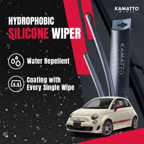 Kamatto Wiper Fiat 500 Abarth (2007-Present) Hydrophobic Silicone Water Repelling Coating