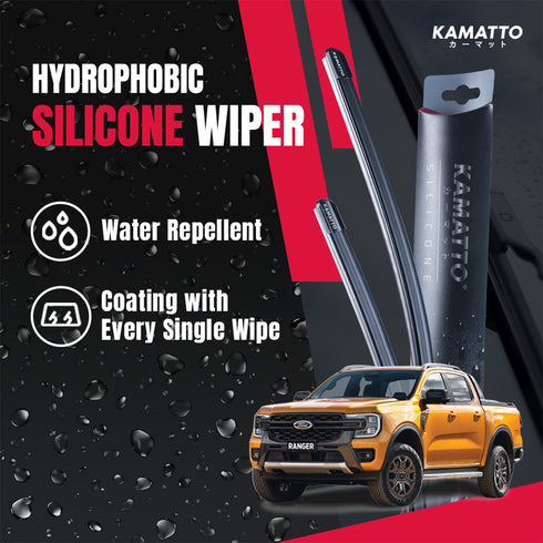 Kamatto Wiper Ford Ranger T6.2 P703 (2022-Present) Hydrophobic Silicone Water Repelling Coating