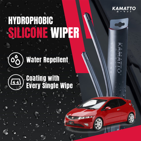 Kamatto Wiper Honda Civic Type-R FN2 (2007-2011) Hydrophobic Silicone Water Repelling Coating