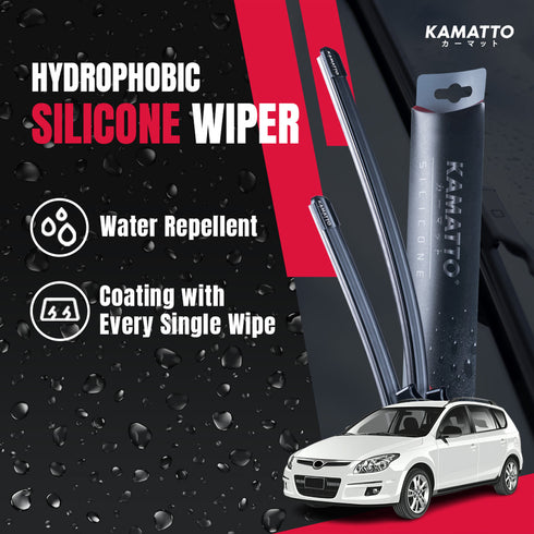 Kamatto Wiper Hyundai i30cw Wagon FD (2007-2012) Hydrophobic Silicone Water Repelling Coating