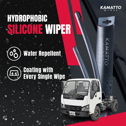 Kamatto Wiper Isuzu ELF/N-Series Single Cabin (1996-2011) Hydrophobic Silicone Water Repelling Coating