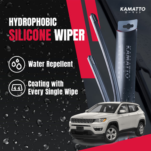 Kamatto Wiper Jeep Compass Limited/Longitude (2018-Present) Hydrophobic Silicone Water Repelling Coating