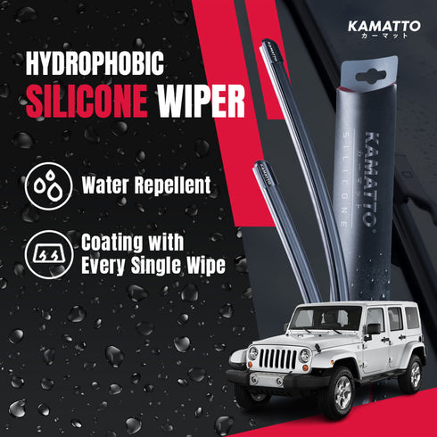 Kamatto Wiper Jeep Wrangler JK 5-Door (2007-2018) Hydrophobic Silicone Water Repelling Coating