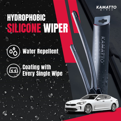 Kamatto Wiper Kia Stinger (2019-Present) Hydrophobic Silicone Water Repelling Coating