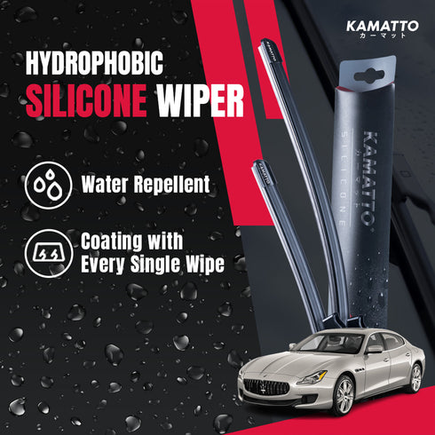 Kamatto Wiper Maserati Quattroporte M156 (2013-2024) Hydrophobic Silicone Water Repelling Coating