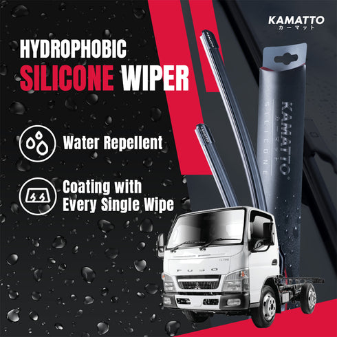 Kamatto Wiper Mitsubishi Fuso Canter FE71PB (2010-Present) Hydrophobic Silicone Water Repelling Coating