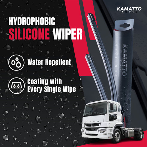 Kamatto Wiper Mitsubishi Fuso Super Great Auto (2018-Present) Hydrophobic Silicone Water Repelling Coating