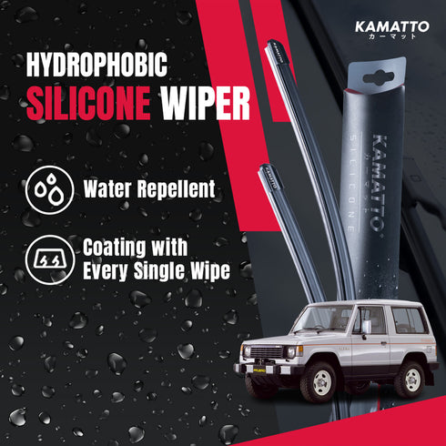 Kamatto Wiper Mitsubishi Pajero L040 3-Door (1982-1991) Hydrophobic Silicone Water Repelling Coating