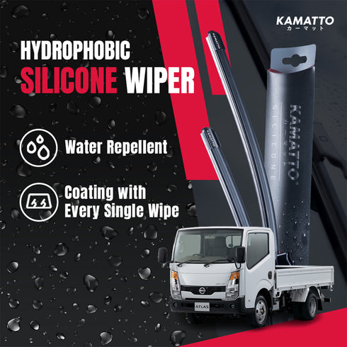 Kamatto Wiper Nissan Atlas Cabstar F24 Single Cabin (2016-Present) Hydrophobic Silicone Water Repelling Coating