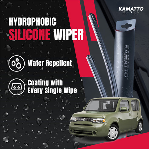 Kamatto Wiper Nissan Cube (2009-2019) Hydrophobic Silicone Water Repelling Coating