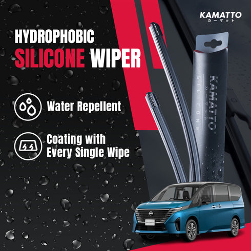 Kamatto Wiper Nissan Serena C28 e-Power 7-Seater (2024-Present) Hydrophobic Silicone Water Repelling Coating