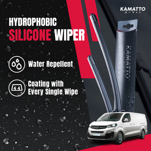 Kamatto Wiper Opel Vivaro-e K0 (2016-Present) Hydrophobic Silicone Water Repelling Coating