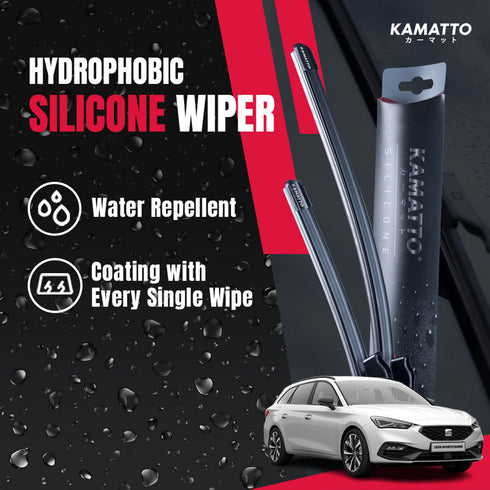 Kamatto Wiper Seat Leon MK4 ST Sport Tourer (2020-Present) Hydrophobic Silicone Water Repelling Coating