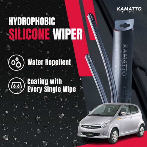 Kamatto Wiper Subaru R2 (2003-2010) Hydrophobic Silicone Water Repelling Coating