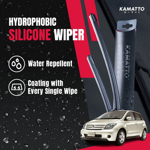Kamatto Wiper Toyota IST XP60 (2002-2007) Hydrophobic Silicone Water Repelling Coating