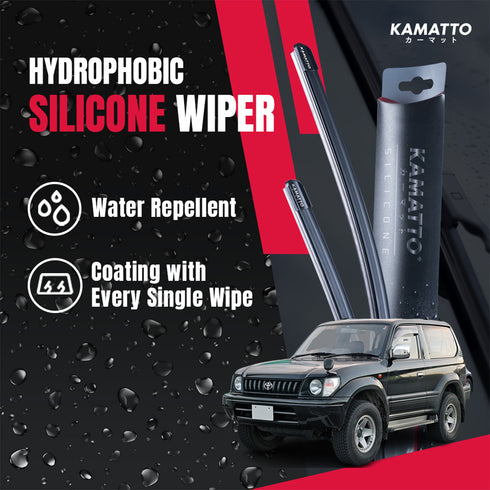 Kamatto Wiper Toyota Land Cruiser Prado J90 3-Door (1996-2002) Hydrophobic Silicone Water Repelling Coating