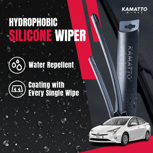 Kamatto Wiper Toyota Prius XW50 (2015-Present) Hydrophobic Silicone Water Repelling Coating