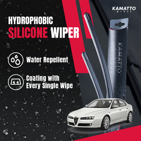Kamatto Wiper Alfa Romeo 159 939 (2005) Hydrophobic Silicone Water Repelling Coating