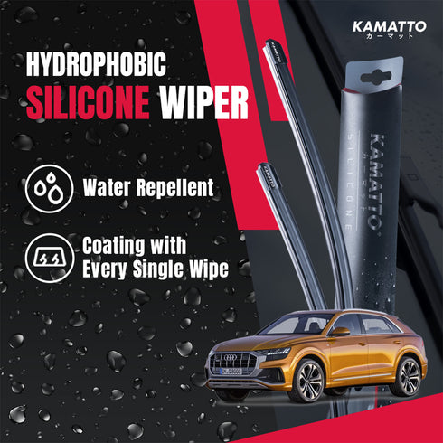 Kamatto Wiper Audi Q8 (2019-Present) Hydrophobic Silicone Water Repelling Coating