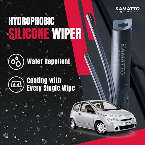 Kamatto Wiper Citroen C2 2003-2009 Hydrophobic Silicone Water Repelling Coating