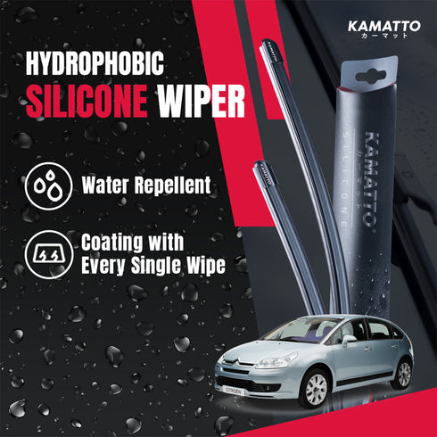 Kamatto Wiper Citroen C4 Coupe (2004-2009) Hydrophobic Silicone Water Repelling Coating