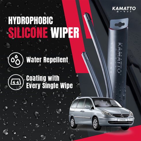 Kamatto Wiper Citroen C8 (2008-2014) Hydrophobic Silicone Water Repelling Coating
