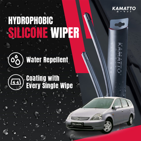 Kamatto Wiper Honda Stream RN1/RN2/RN3/RN4/RN5 (2000-2007) Hydrophobic Silicone Water Repelling Coating