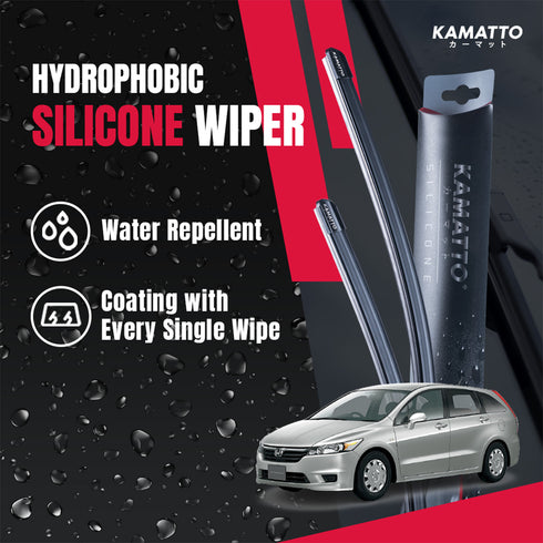 Kamatto Wiper Honda Stream RN6 (2006-2014) Hydrophobic Silicone Water Repelling Coating