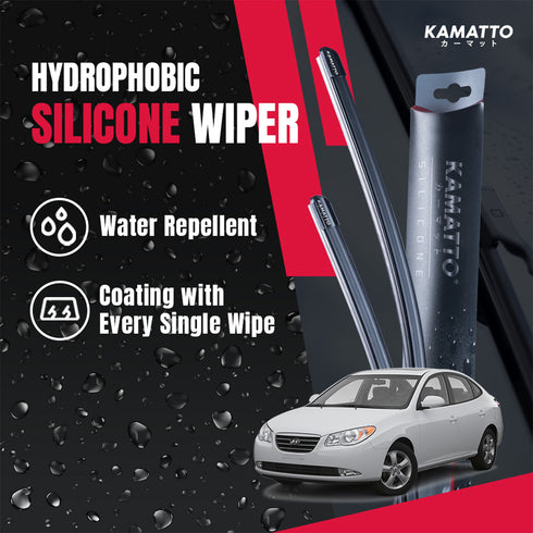 Kamatto Wiper Hyundai Elantra (2007-2010) Hydrophobic Silicone Water Repelling Coating