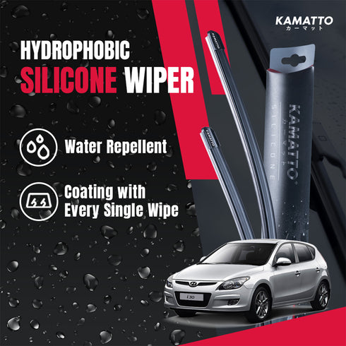 Kamatto Wiper Hyundai i30 FD Hatchback (2007-2012) Hydrophobic Silicone Water Repelling Coating
