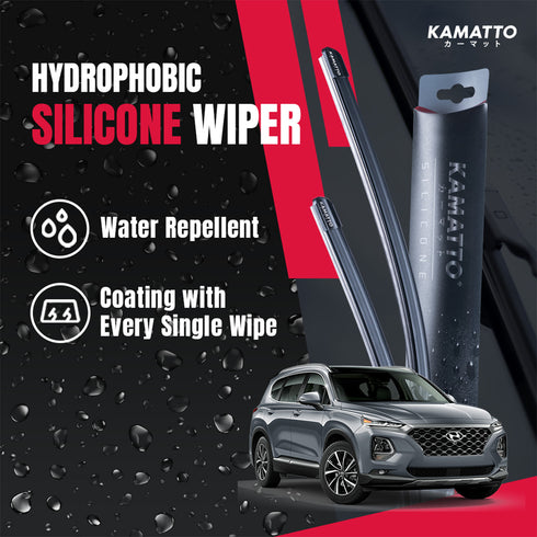 Kamatto Wiper Hyundai Santa Fe (2020-Present) Hydrophobic Silicone Water Repelling Coating