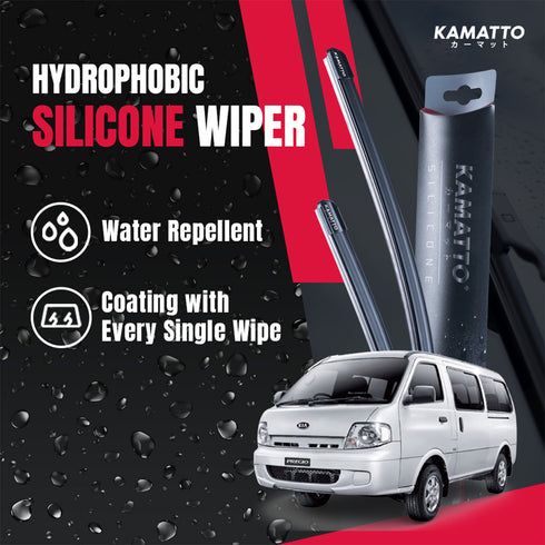 Kamatto Wiper Kia Pregio (1995-2006) Hydrophobic Silicone Water Repelling Coating