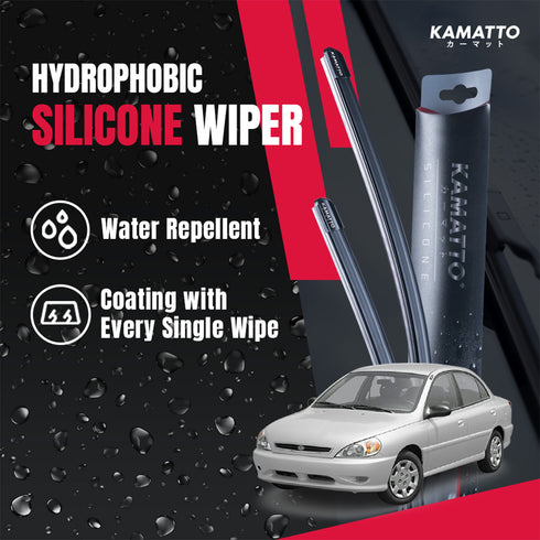 Kamatto Wiper Kia Rio (2000-2005) Hydrophobic Silicone Water Repelling Coating