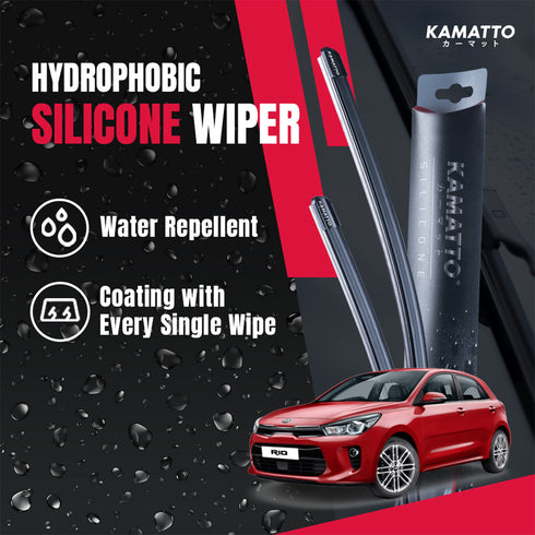 Kamatto Wiper Kia Rio Hatchback (2016-Present) Hydrophobic Silicone Water Repelling Coating