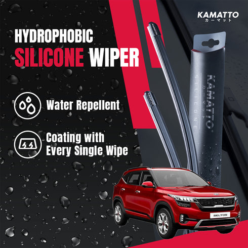 Kamatto Wiper Kia Seltos (2020-Present) Hydrophobic Silicone Water Repelling Coating