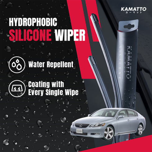 Kamatto Wiper Lexus GS 300 S190 (2005-2011) Hydrophobic Silicone Water Repelling Coating