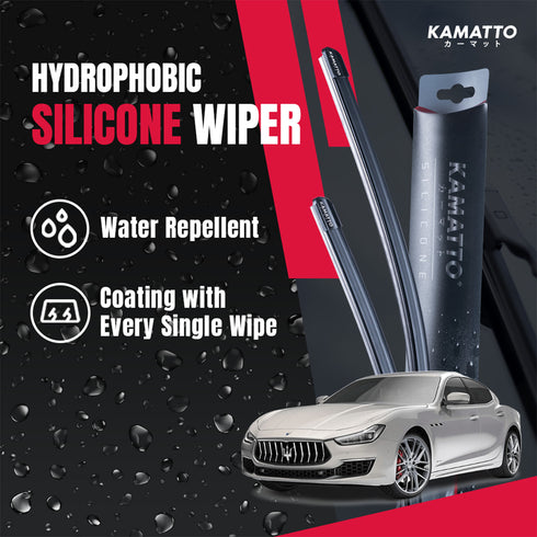 Kamatto Wiper Maserati Ghibli (2013-Present) Hydrophobic Silicone Water Repelling Coating