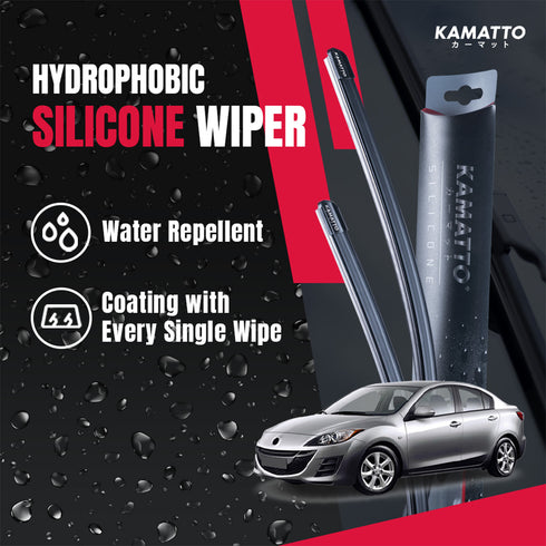 Kamatto Wiper Mazda 3 BL/GL Sedan / Hatchback (2009-2013) Hydrophobic Silicone Water Repelling Coating
