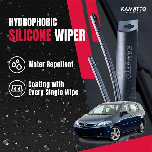 Kamatto Wiper Mazda 5 (2010-2018) Hydrophobic Silicone Water Repelling Coating