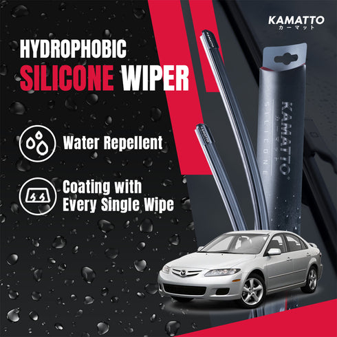 Kamatto Wiper Mazda 6 (2002-2008) Hydrophobic Silicone Water Repelling Coating