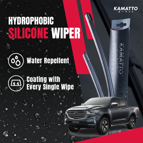 Kamatto Wiper Mazda BT-50 BT50 (2022-Present) Hydrophobic Silicone Water Repelling Coating