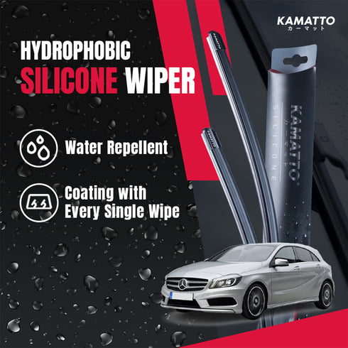 Kamatto Wiper Mercedes Benz A-Class W176 Facelift (2012-2018) Hydrophobic Silicone Water Repelling Coating