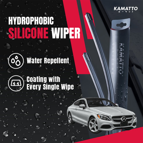 Kamatto Wiper Mercedes Benz C-Class Coupe C300 (2018-2023) Hydrophobic Silicone Water Repelling Coating