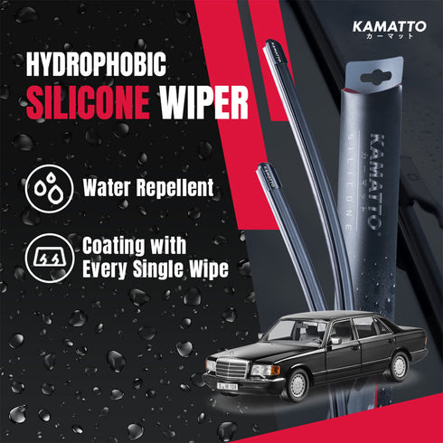 Kamatto Wiper Mercedes Benz SEL W126 (1979-1992) Hydrophobic Silicone Water Repelling Coating