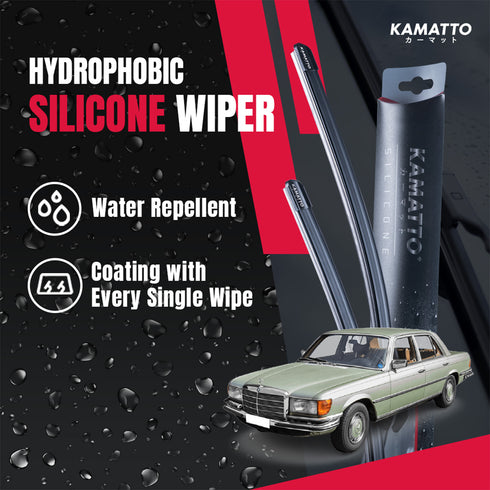 Kamatto Wiper Mercedes Benz S-Class W116 (1972-1980) Hydrophobic Silicone Water Repelling Coating